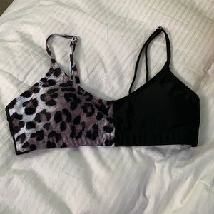 Black and leopard print bikini top